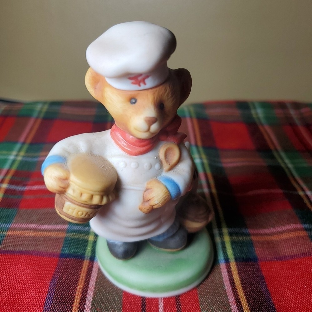Vtg Franklin Mint Fine Porcelain Bear "Chef Pierre" 1986 Figurine Collectible - Picture 4 of 5